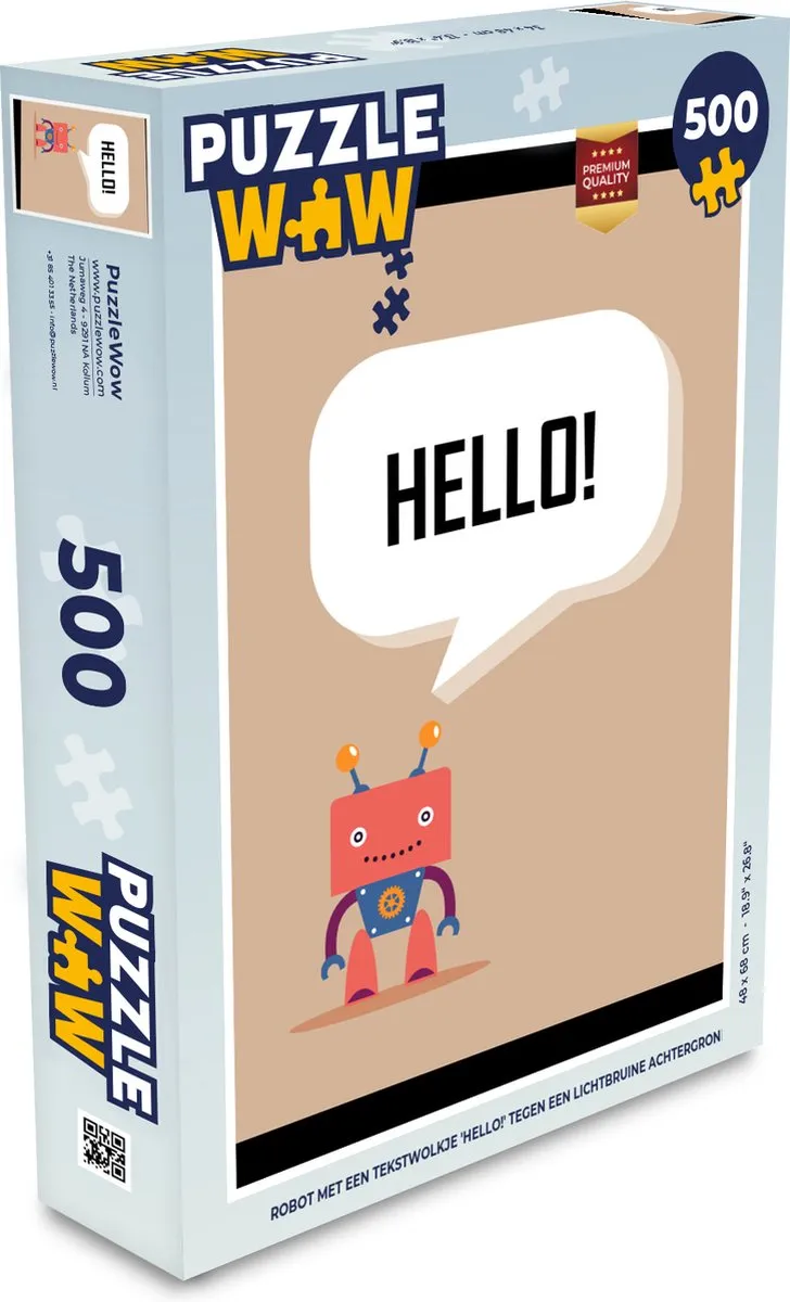 PuzzleWow Spreuken Robot Legpuzzel 500 Stuks - Multicolor