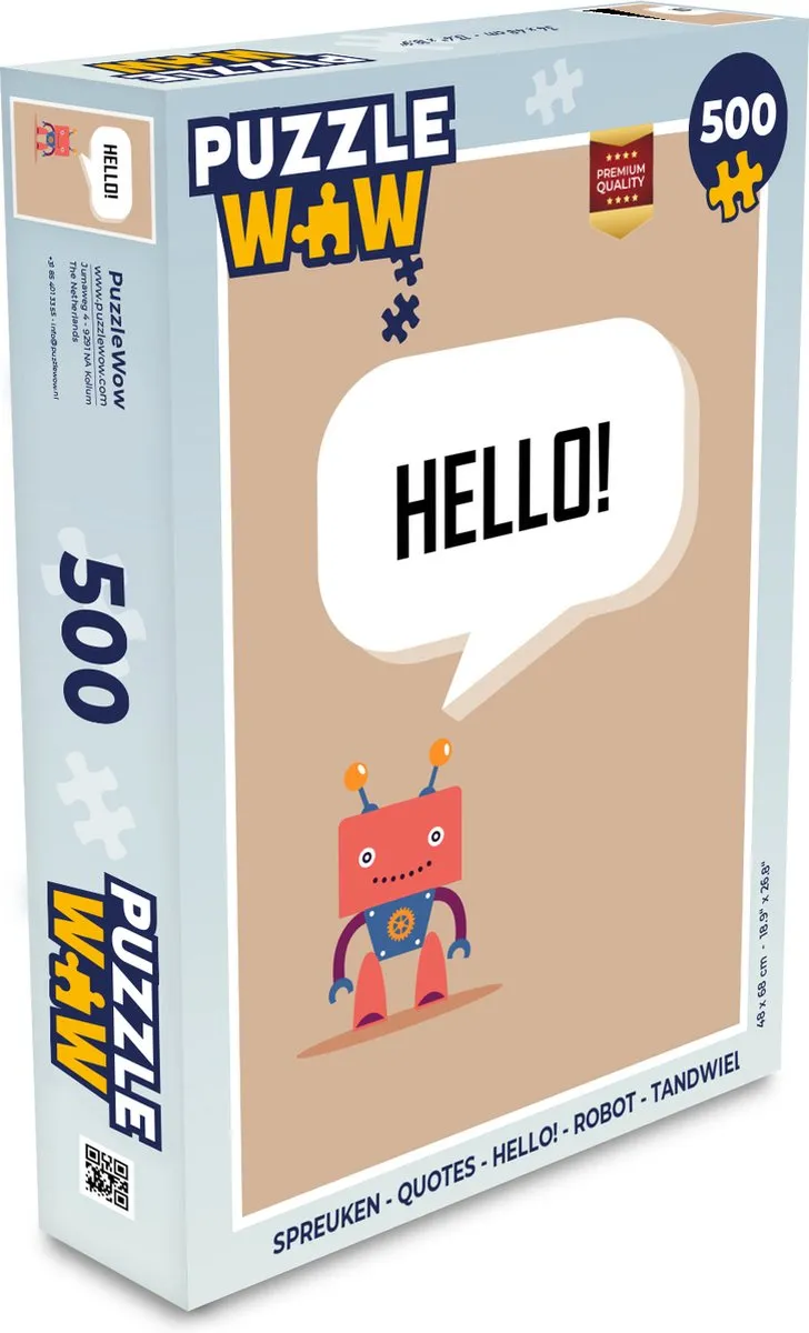 PuzzleWow Spreuken Robot Legpuzzel 500 Stuks - Multicolor
