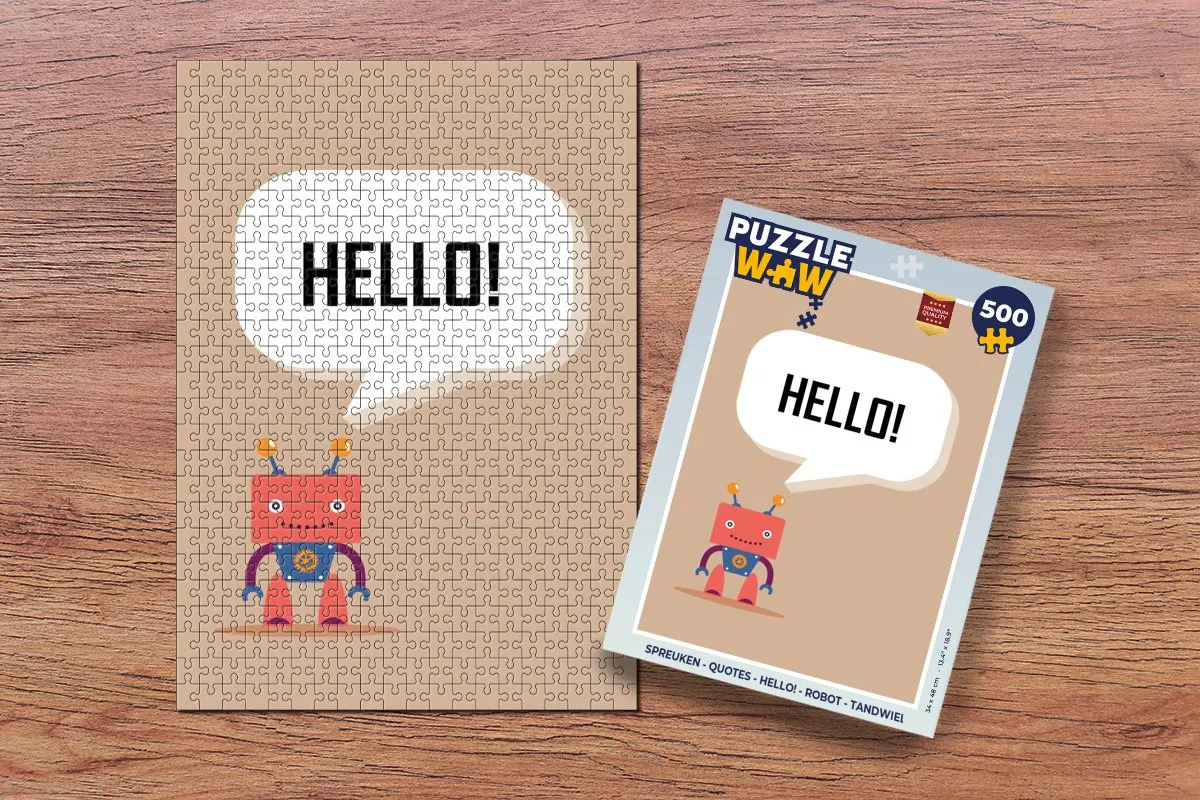 PuzzleWow Spreuken Robot Legpuzzel 500 Stuks - Multicolor