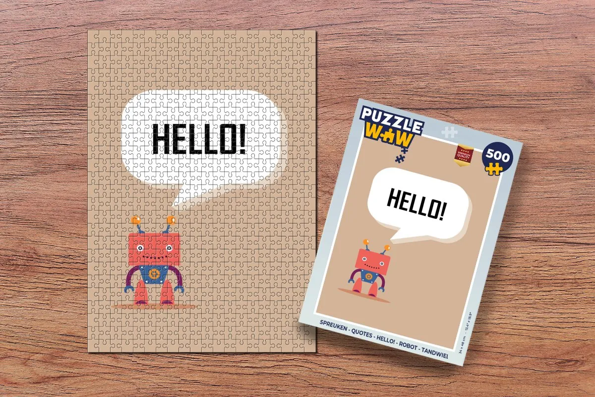 PuzzleWow Spreuken Robot Legpuzzel 500 Stuks - Multicolor
