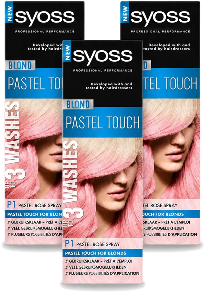 3 x Syoss Color Blond Pastel Touch P1 Pastel Rose