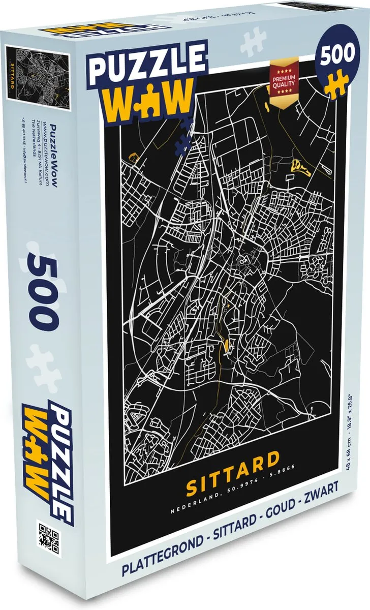 PuzzleWow Sittard Legpuzzel 500 Stuks - Goud/Zwart