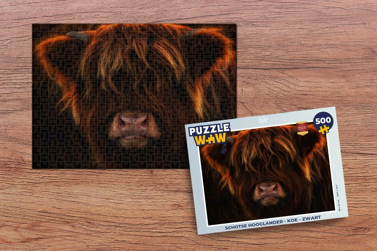 PuzzleWow Schotse Hooglander Legpuzzel 500 Stuks - Multicolor