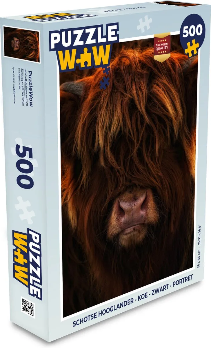 PuzzleWow Schotse Hooglander Legpuzzel 500 Stuks - Multicolor