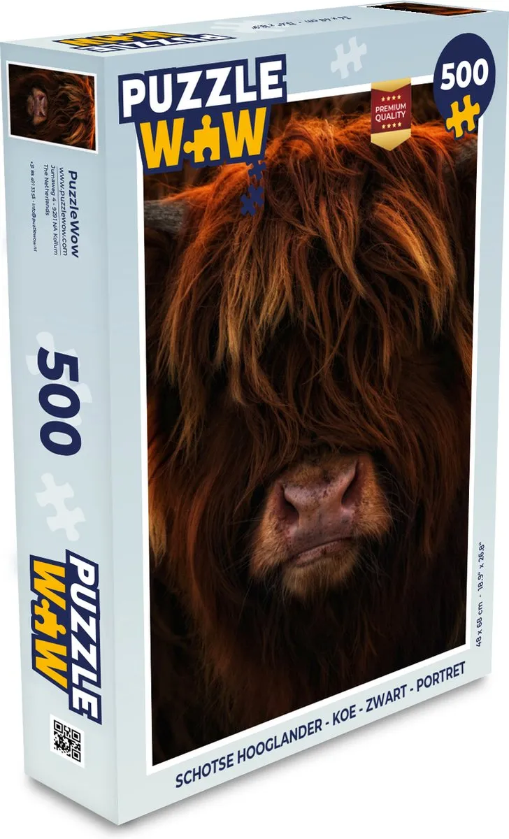 PuzzleWow Schotse Hooglander Legpuzzel 500 Stuks - Multicolor