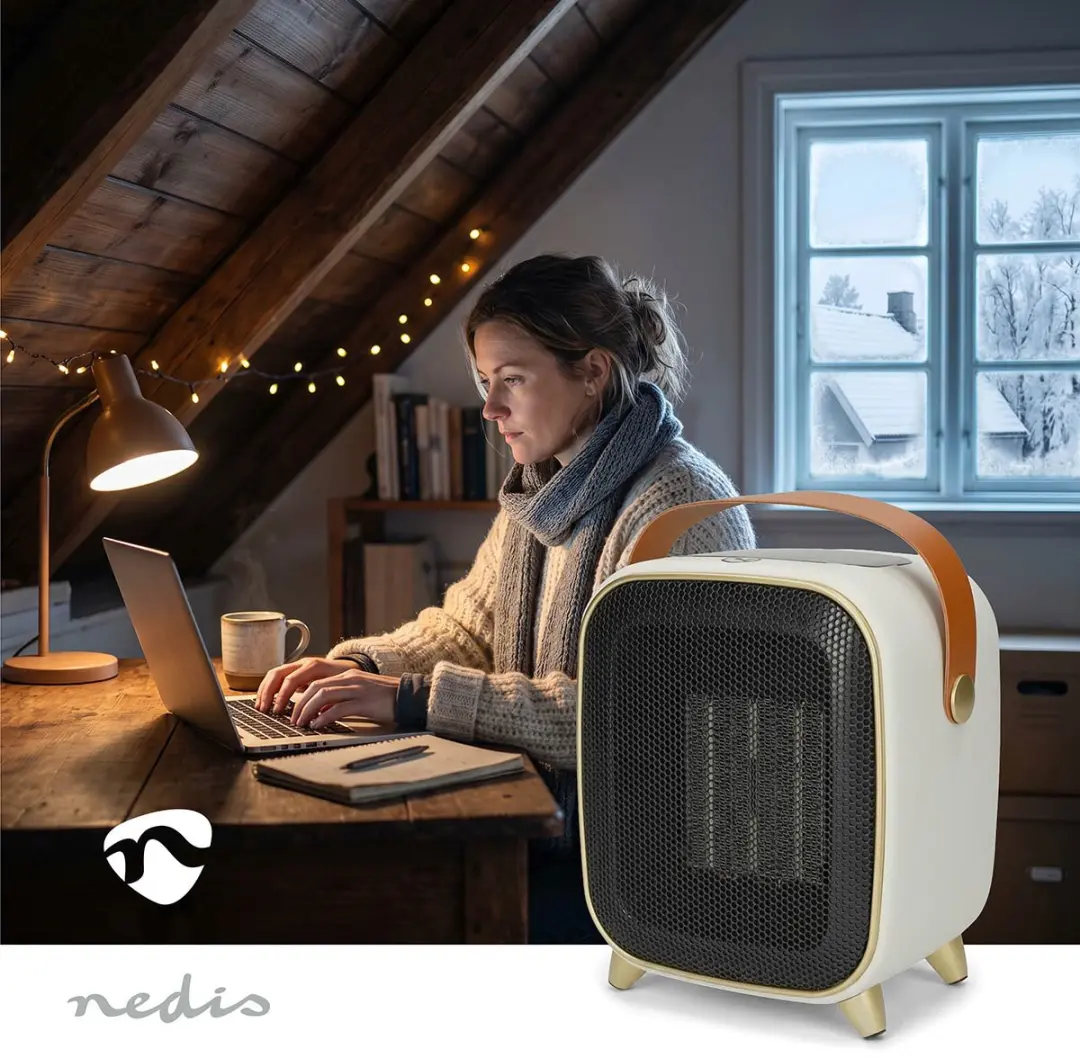 Nedis HTFA23WT Keramische Ventilatorkachel 1200W - Hout - afbeelding 4 van 5