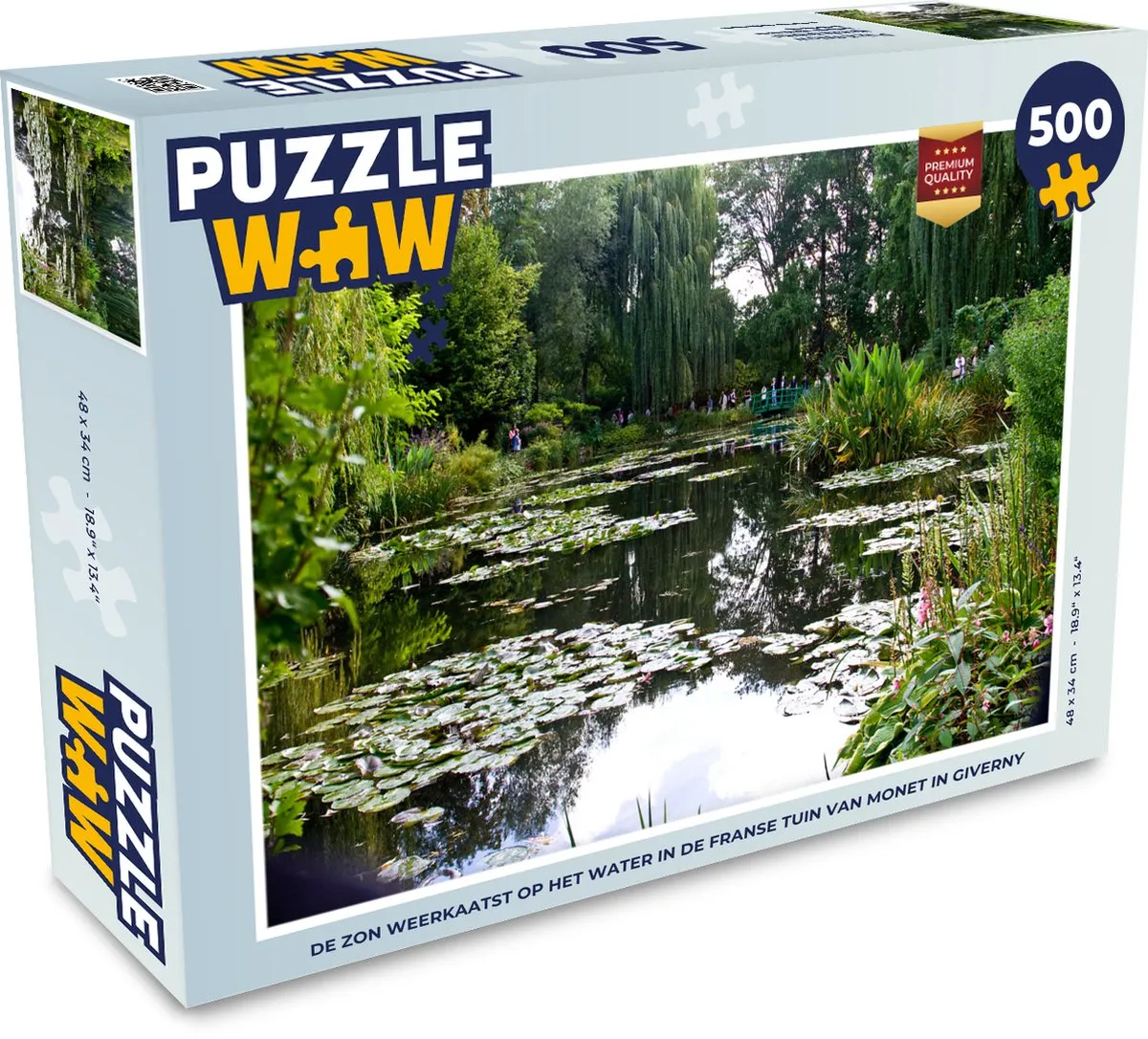 PuzzleWow Monet Franse Tuin Legpuzzel 500 Stuks - Multicolor