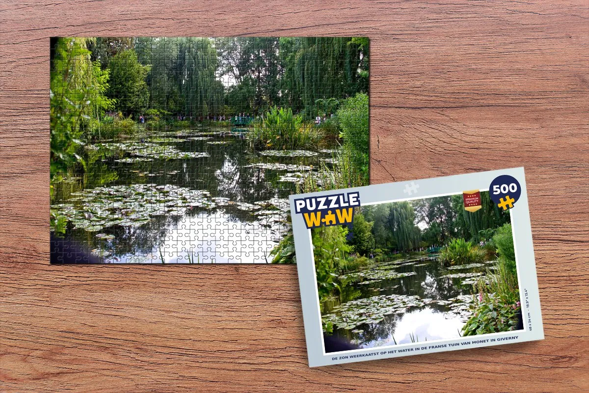 PuzzleWow Monet Franse Tuin Legpuzzel 500 Stuks - Multicolor