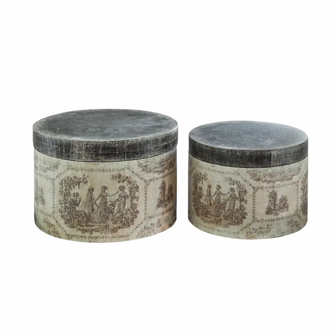 Loberon Doosset Eltharien Zwart/Beige - 2 Stuks - afbeelding 4 van 4