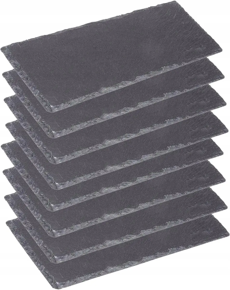 8 Naturel Gestreepte Serveerschalen Rustiek 30x10cm