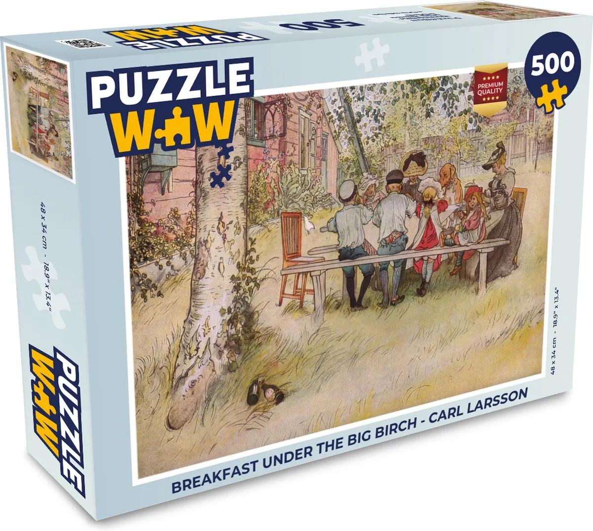 PuzzleWow Breakfast under the big birch Legpuzzel 500 Stuks - Carl Larsson - Multicolor