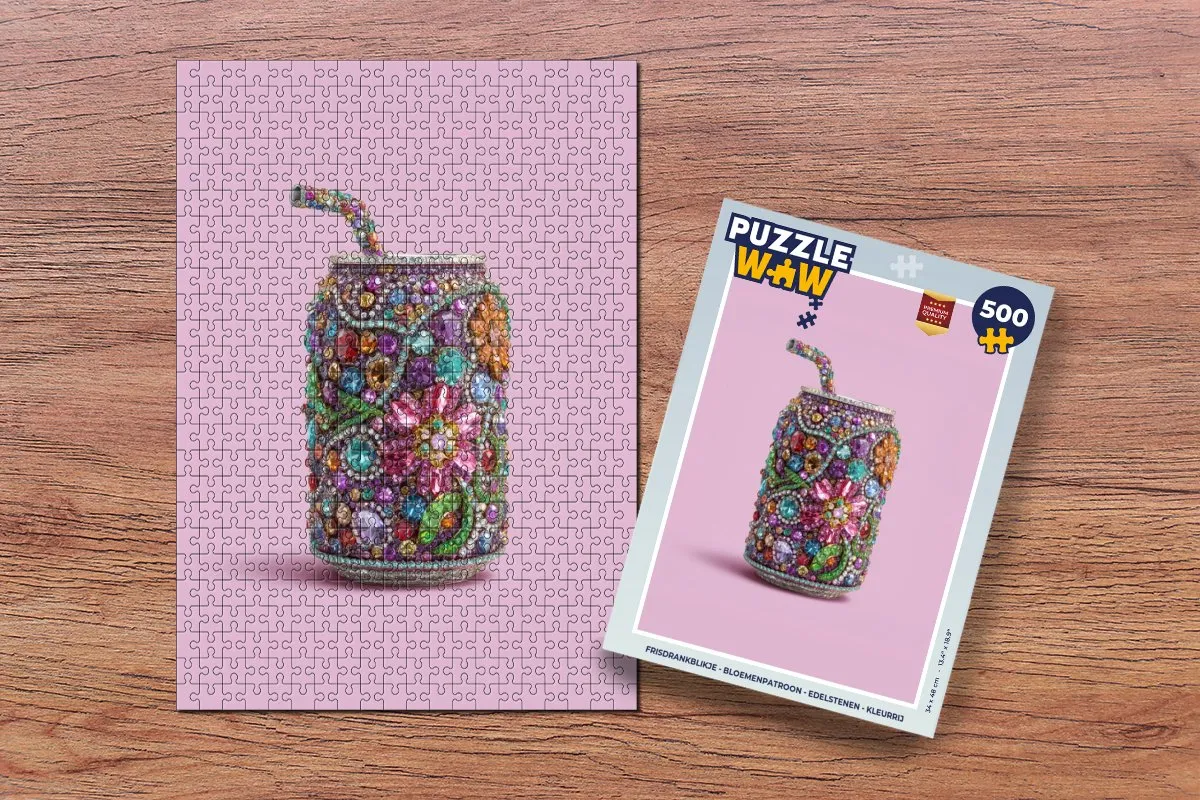 PuzzleWow Frisdrankblikje Bloemenpatroon - 500 Stuks