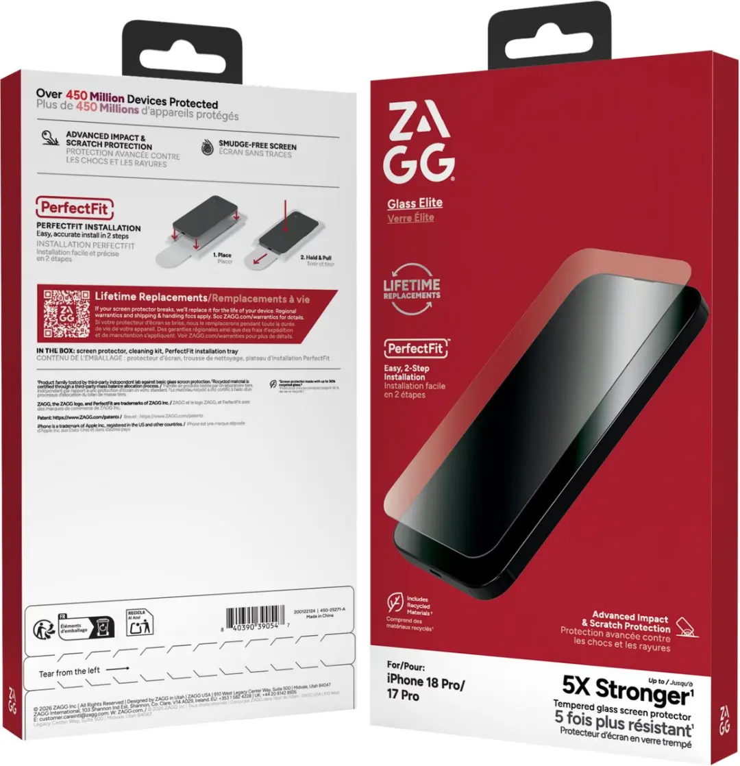 ZAGG InvisibleShield Glass Elite iPhone 17/18 Pro