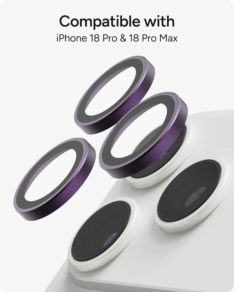 ZAGG Glass Elite Camera Rings iPhone 18 Pro/Pro Max - Paars - afbeelding 2 van 6