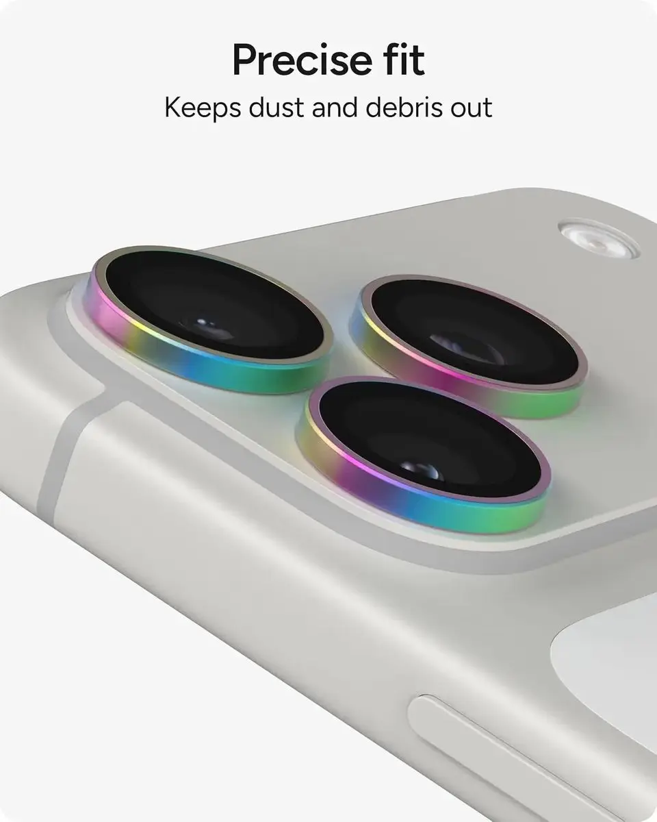 ZAGG Glass Elite Camera Rings iPhone 18 Pro/Pro Max - Tempered Glass - Chrome - afbeelding 6 van 6