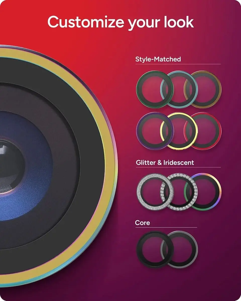 ZAGG Glass Elite Camera Rings iPhone 18 Pro/Pro Max - Tempered Glass - Chrome - afbeelding 5 van 6
