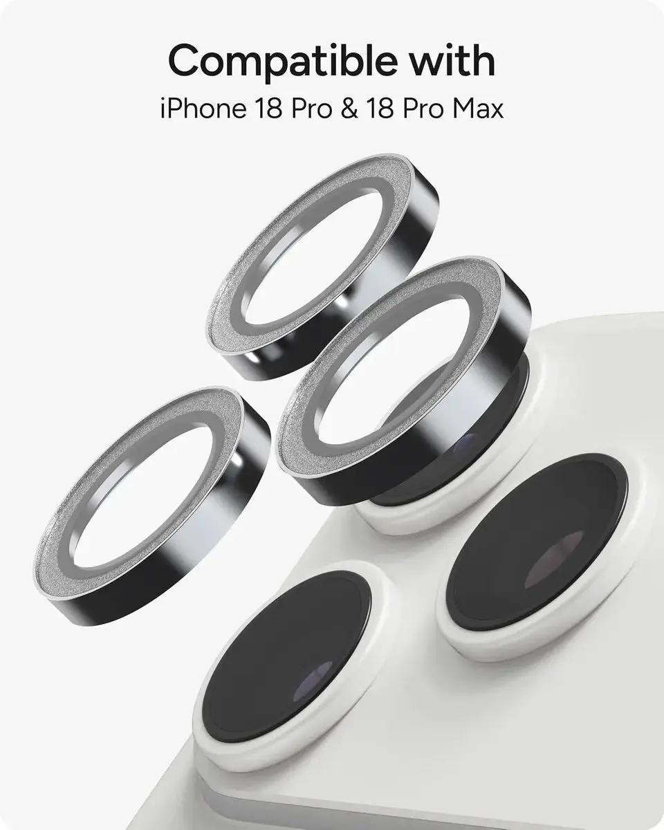 ZAGG Glass Elite Camera Rings iPhone 18 Pro/Max - Zilver Glitter - afbeelding 6 van 6
