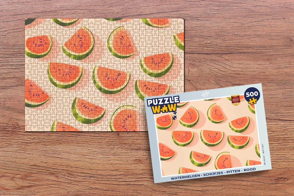 PuzzleWow Watermeloen Legpuzzel 500 Stuks - Rood