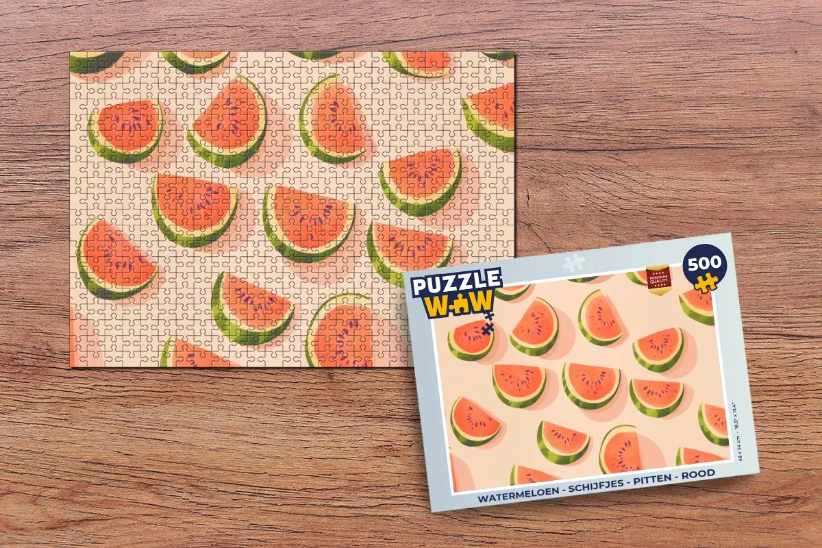 PuzzleWow Watermeloen Legpuzzel 500 Stuks - Rood