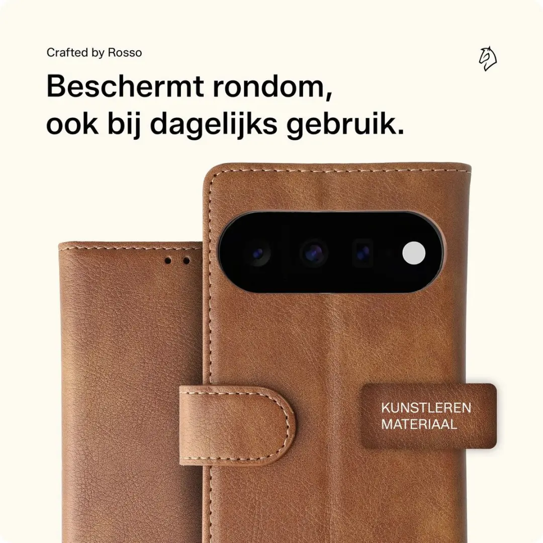 Rosso Element Wallet Book Case Google Pixel 11 - 3 Pasjes - Bruin - afbeelding 2 van 6