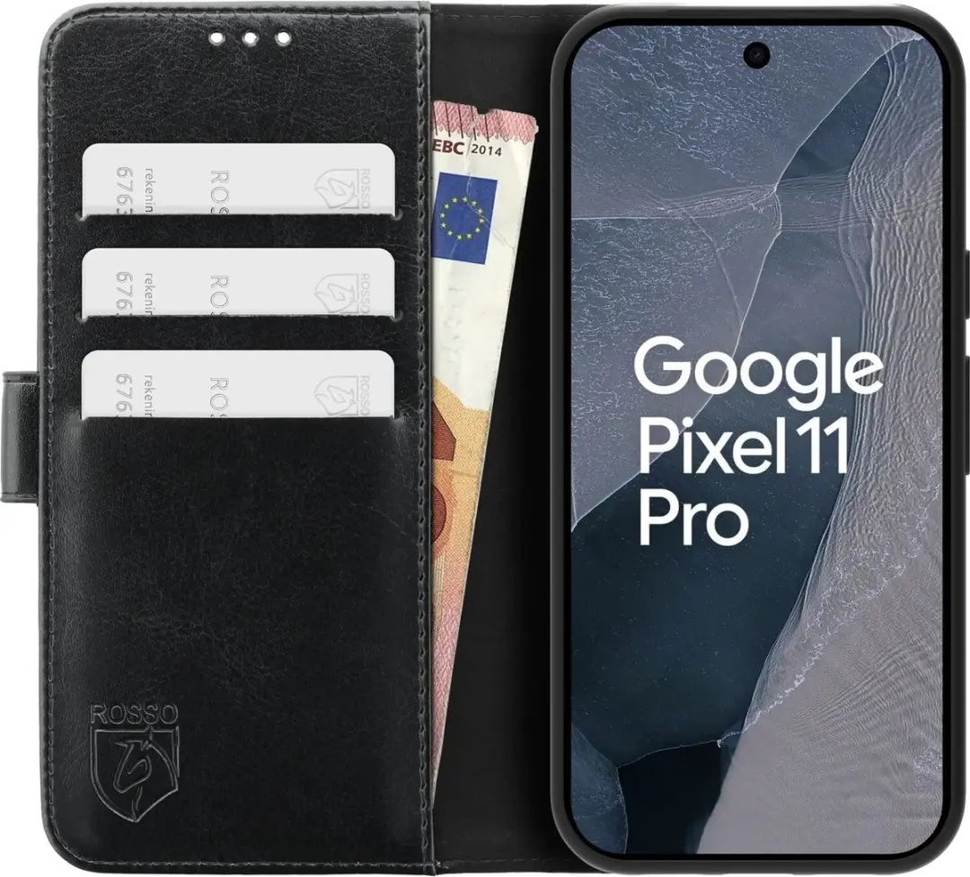 Rosso Element Wallet Book Case 262787 - Google Pixel 11 Pro - 3 Pasjes - Zwart - afbeelding 3 van 6
