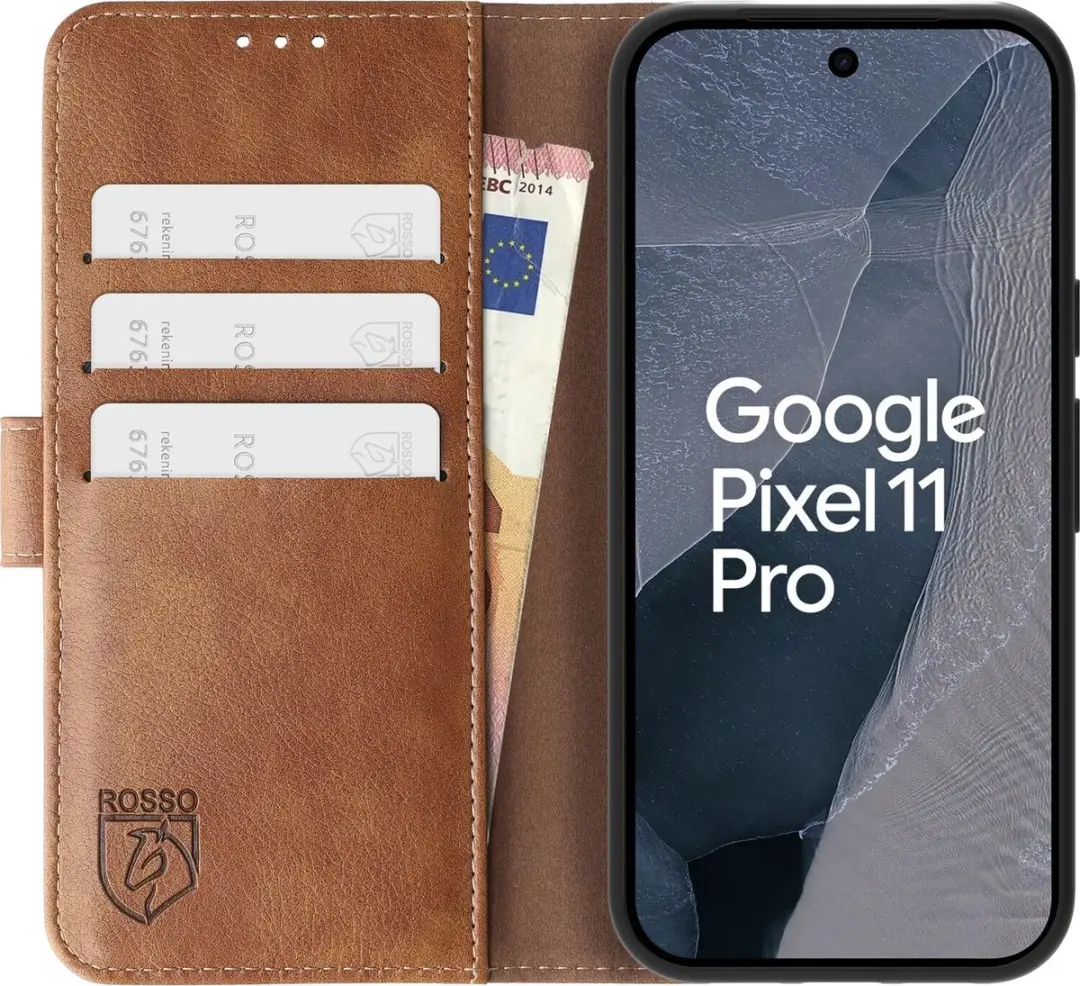 Rosso Element Wallet Book Case 262788 - Google Pixel 11 Pro - 3 Pasjes - Bruin - afbeelding 3 van 6