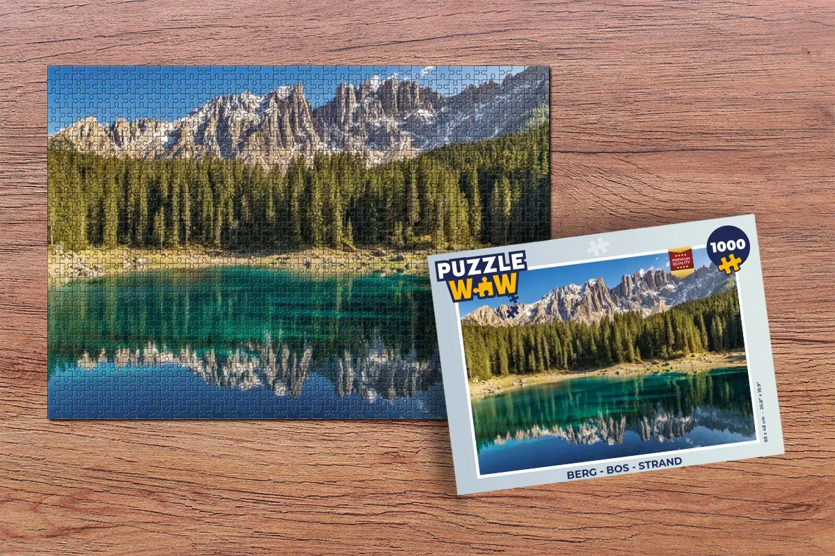 PuzzleWow Legpuzzel 1000 Stuks - Bos Strand Multicolor