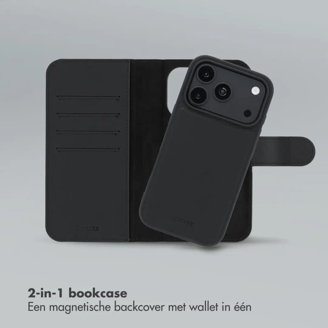 Accezz Hoesje iPhone 18/17 Pro - MagSafe Bookcase 6 Pasjes - Zwart - afbeelding 3 van 6