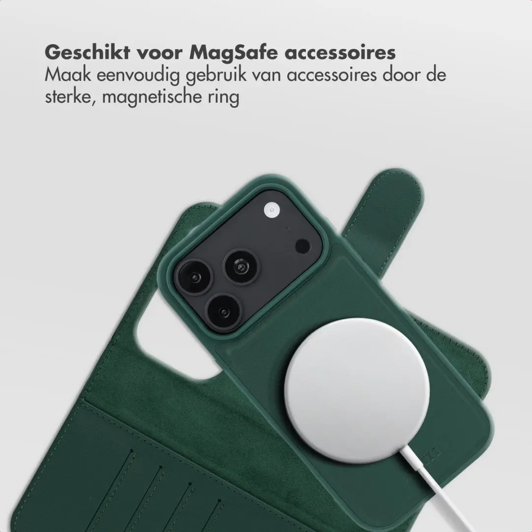 Accezz Hoesje iPhone 18/17 Pro - MagSafe Bookcase Groen - 6 Pasjes - afbeelding 5 van 6