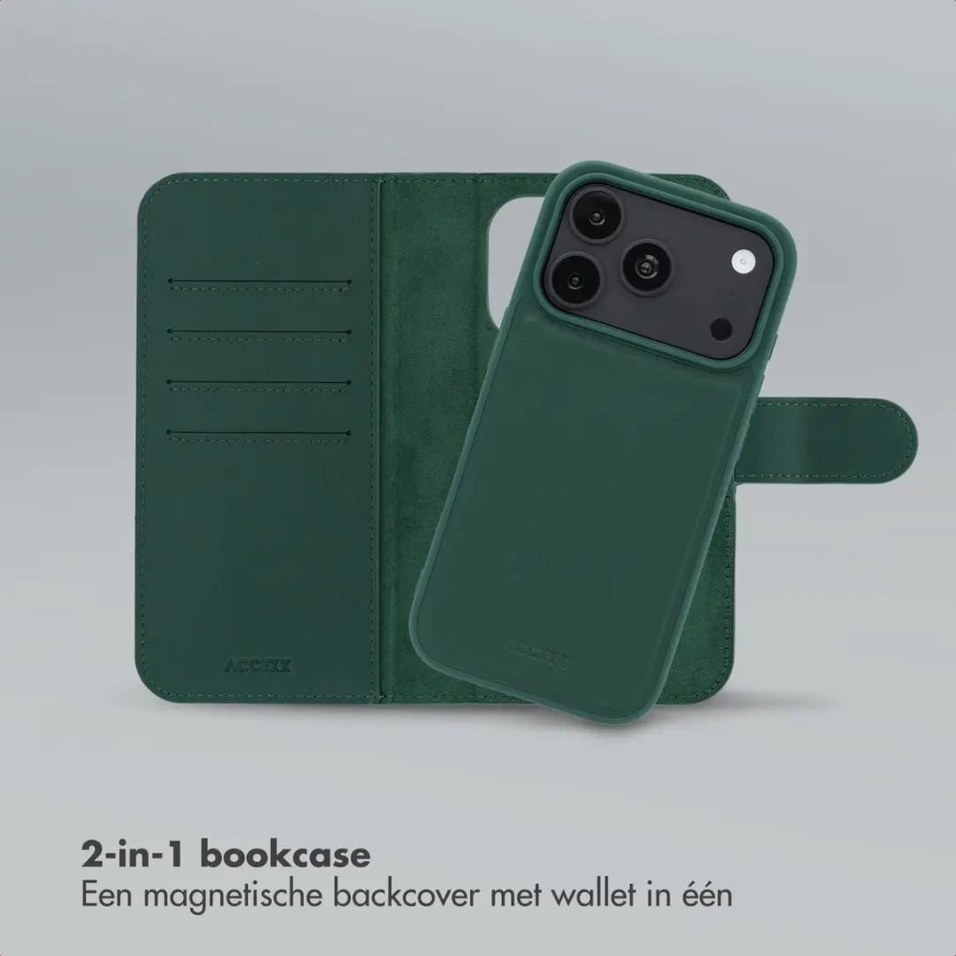 Accezz Hoesje iPhone 18/17 Pro - MagSafe Bookcase Groen - 6 Pasjes - afbeelding 3 van 6