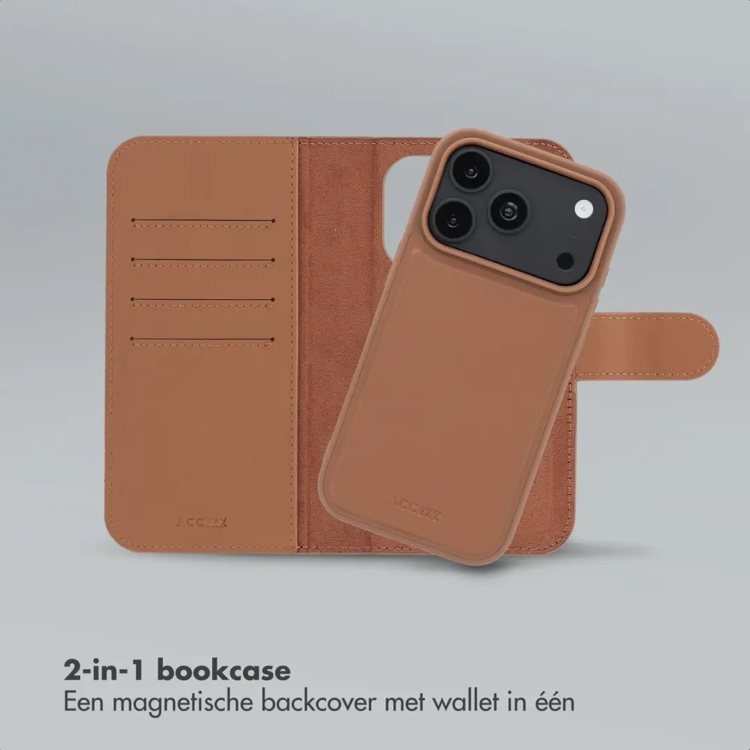 Accezz Hoesje iPhone 18/17 Pro MagSafe - 6 Pasjes - Bruin - afbeelding 3 van 6