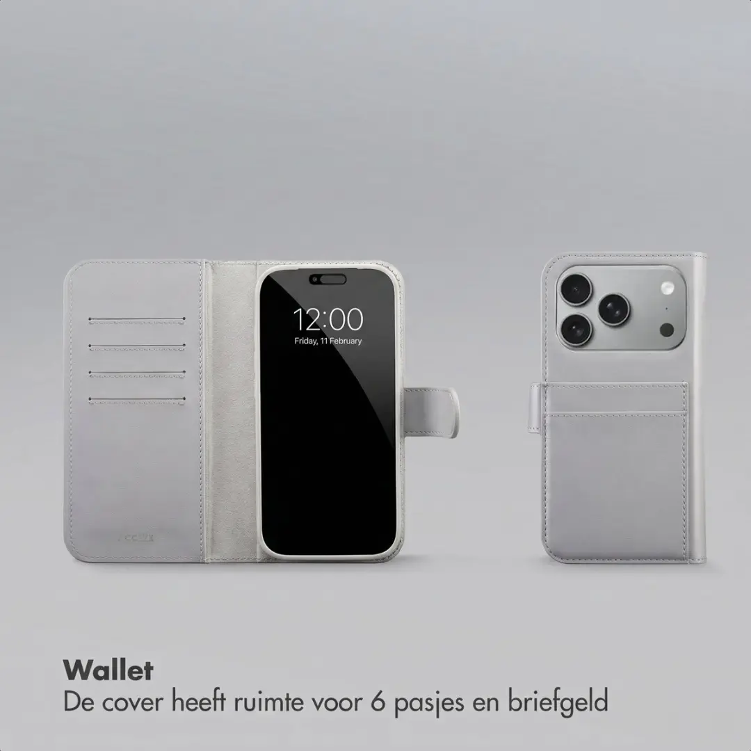 Accezz iPhone 18 Pro/17 Pro MagSafe Hoesje - 6 Pasjes - Grijs - afbeelding 4 van 6