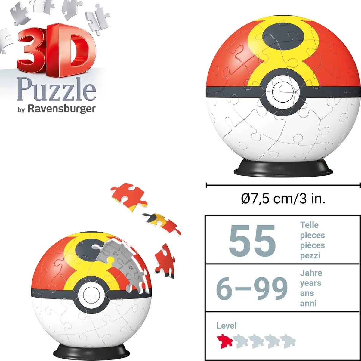 Ravensburger Pokémon Repeat Ball 3D Puzzel - 54 Stuks - Meerkleurig