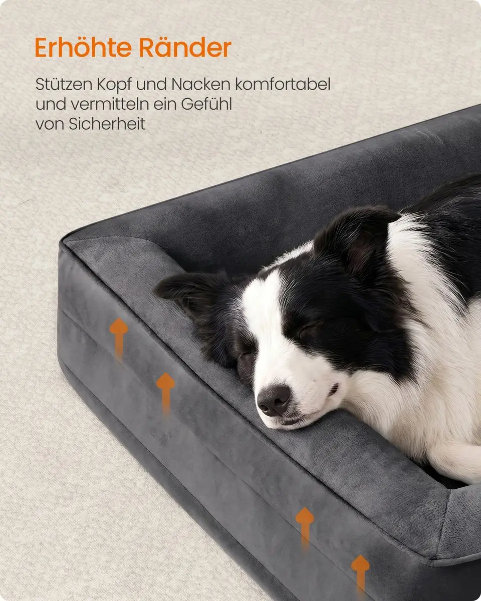 Songmics Hondenmand Orthopedisch Leigrijs 104x69x17cm