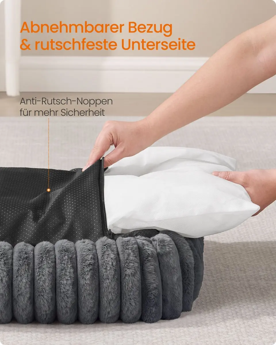 Songmics Orthopedische Hondenmand Loodgrijs 106x75x20cm