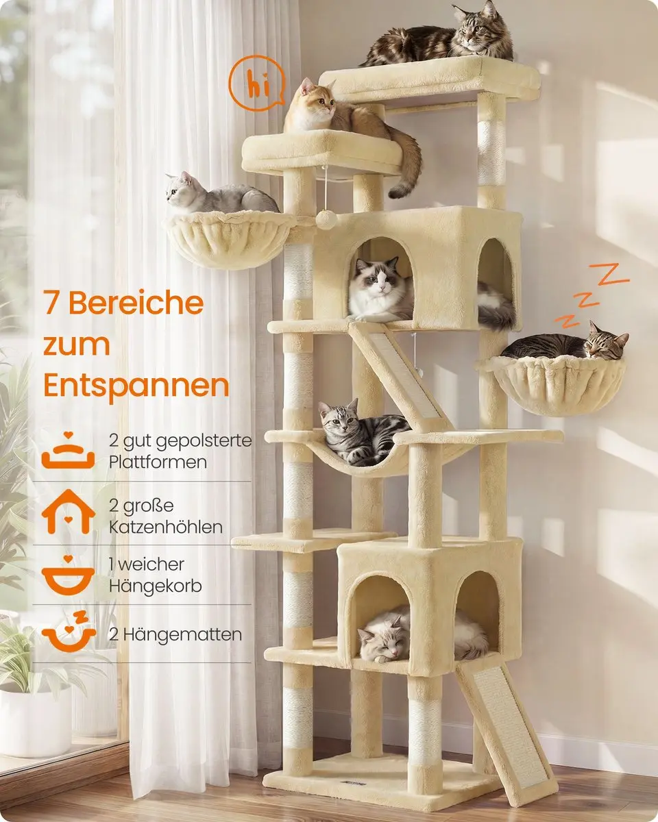 Songmics Krabpaal Beige - 55x45x206cm