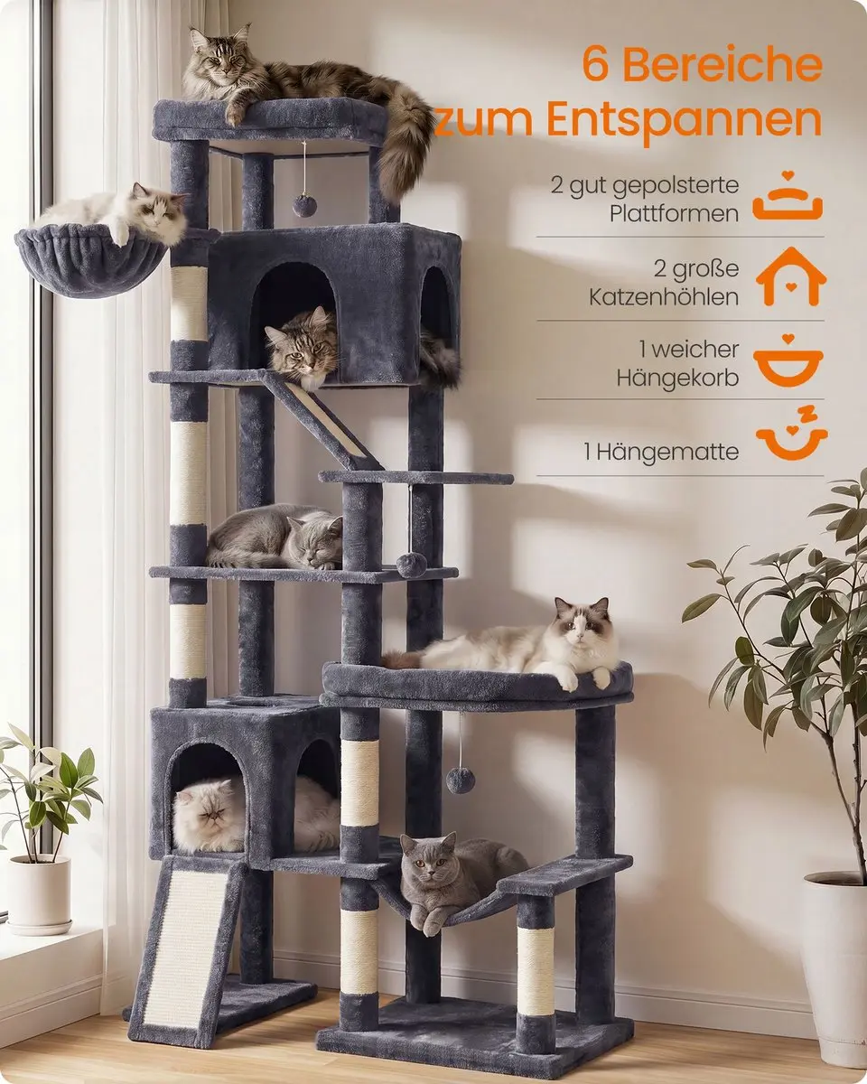 Songmics Krabpaal Donkergrijs 105x45x202cm