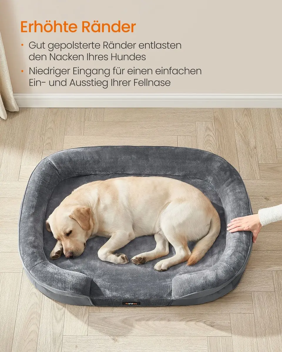 Songmics Hondenmand Orthopedisch Lichtgrijs 112x81x18cm
