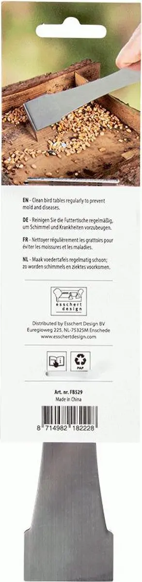 Esschert Design Schraper Voedertafel - Grijs - afbeelding 3 van 4