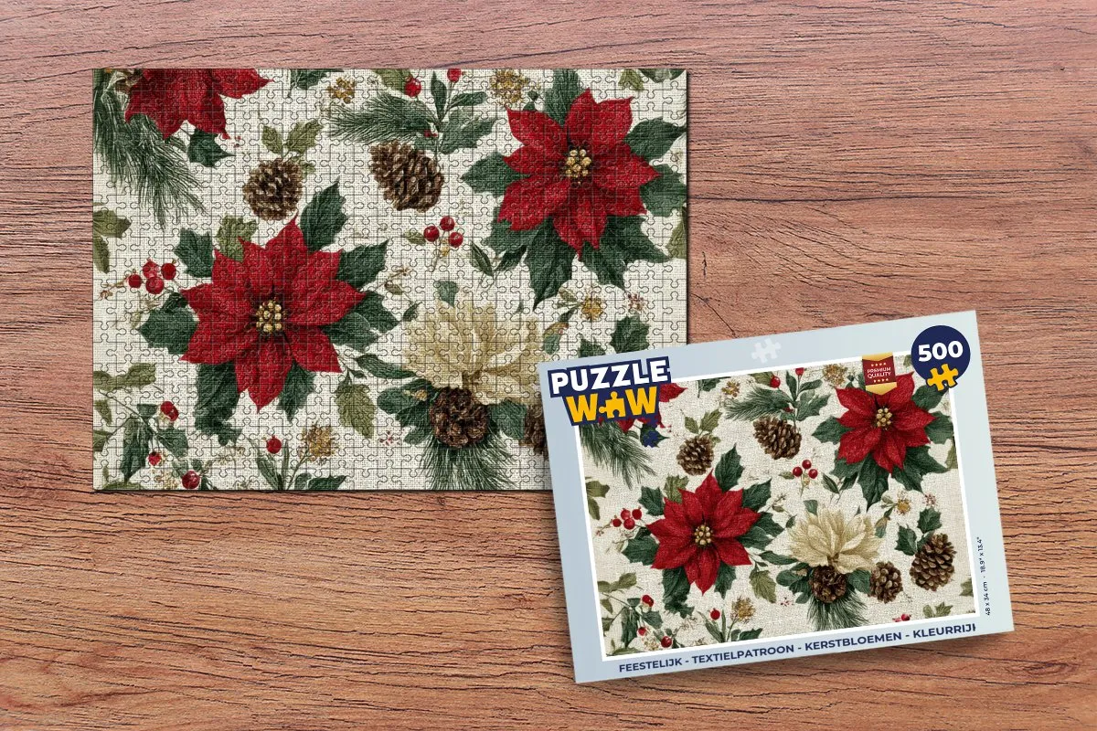 PuzzleWow Kerstbloemen Puzzle 1000 Stuks