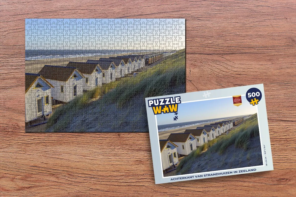 PuzzleWow Strand Huis Duin Legpuzzel 500 Stuks - Multicolor