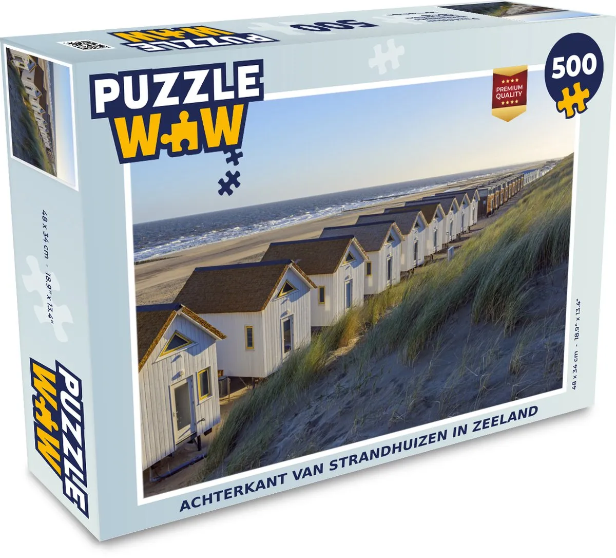 PuzzleWow Strand Huis Duin Legpuzzel 500 Stuks - Multicolor