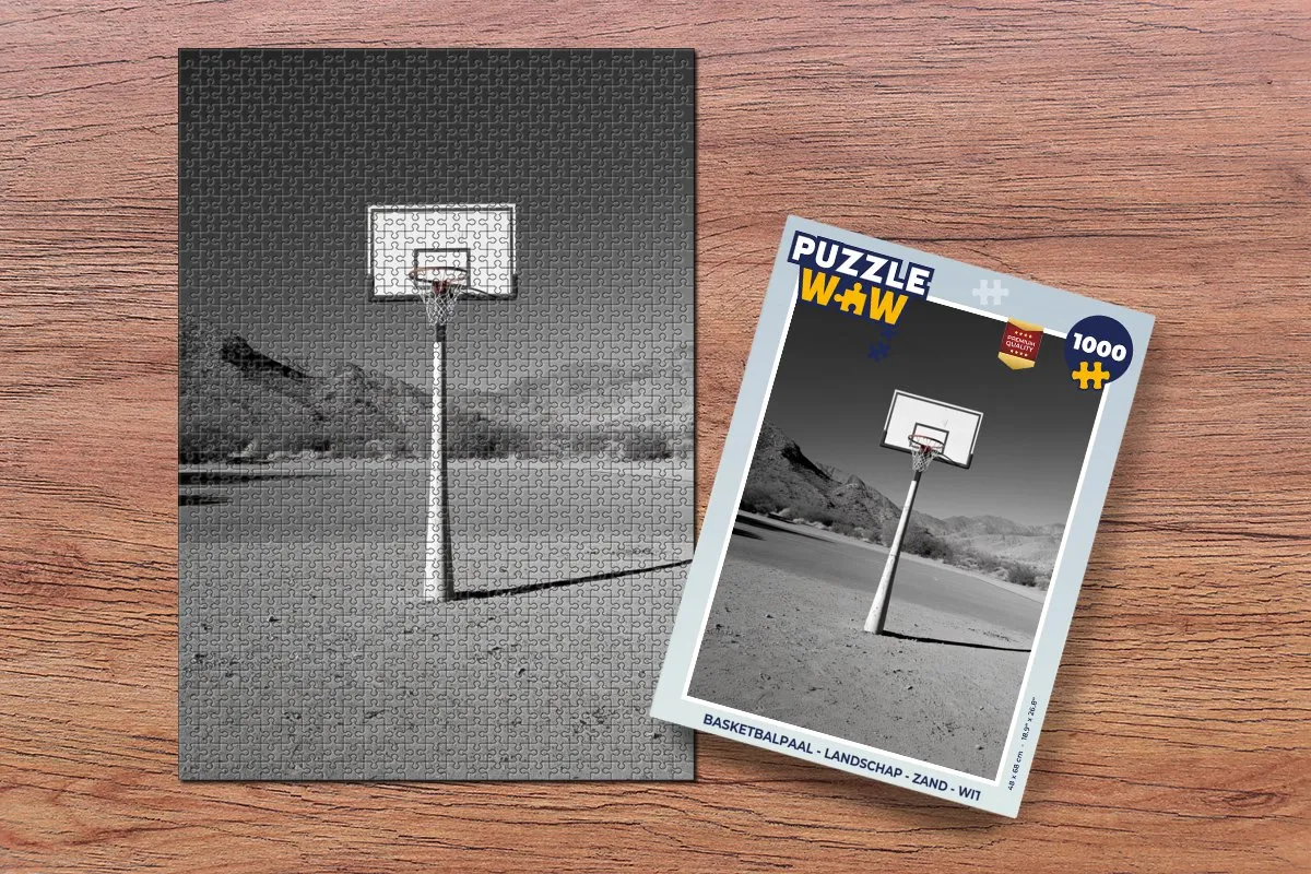 PuzzleWow Basketbalpaal Landschap Puzzel 1000 Stuks - Wit