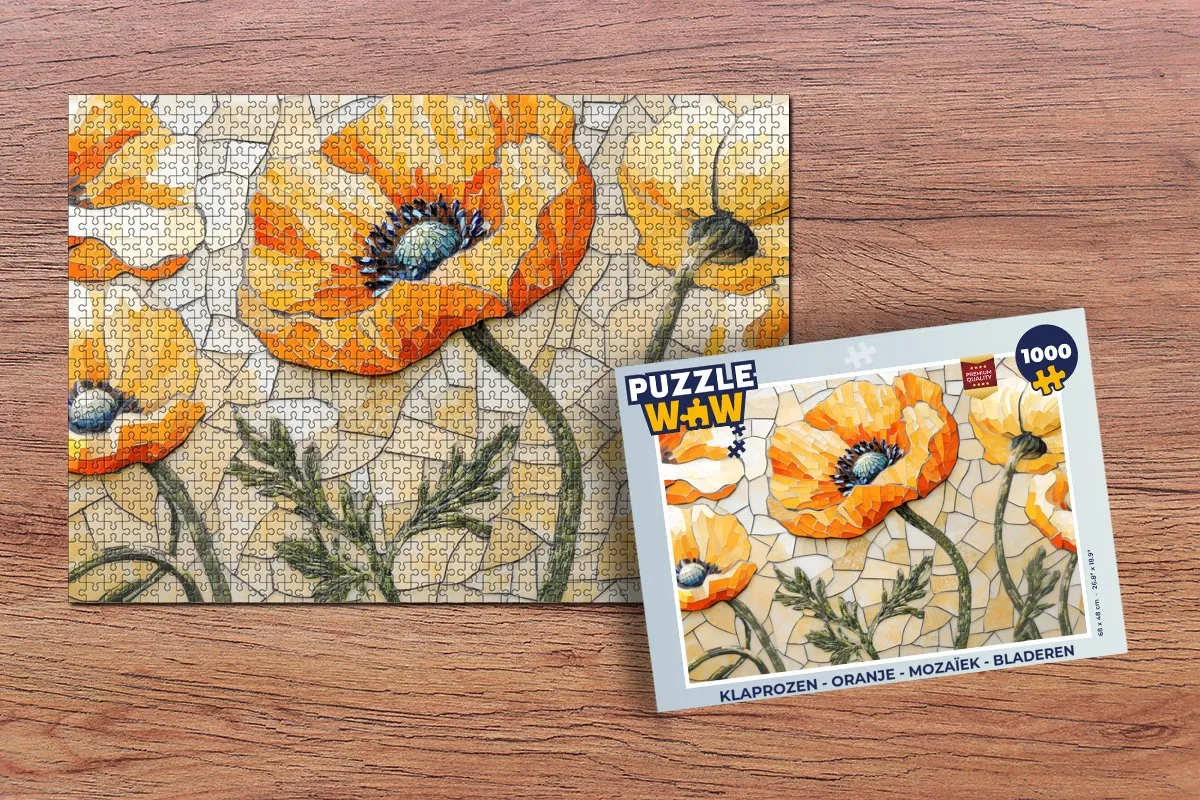PuzzleWow Klaprozen Mozaïek Legpuzzel 1000 Stuks