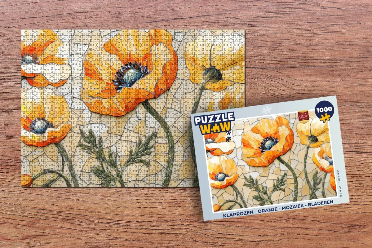 PuzzleWow Klaprozen Mozaïek Legpuzzel 1000 Stuks