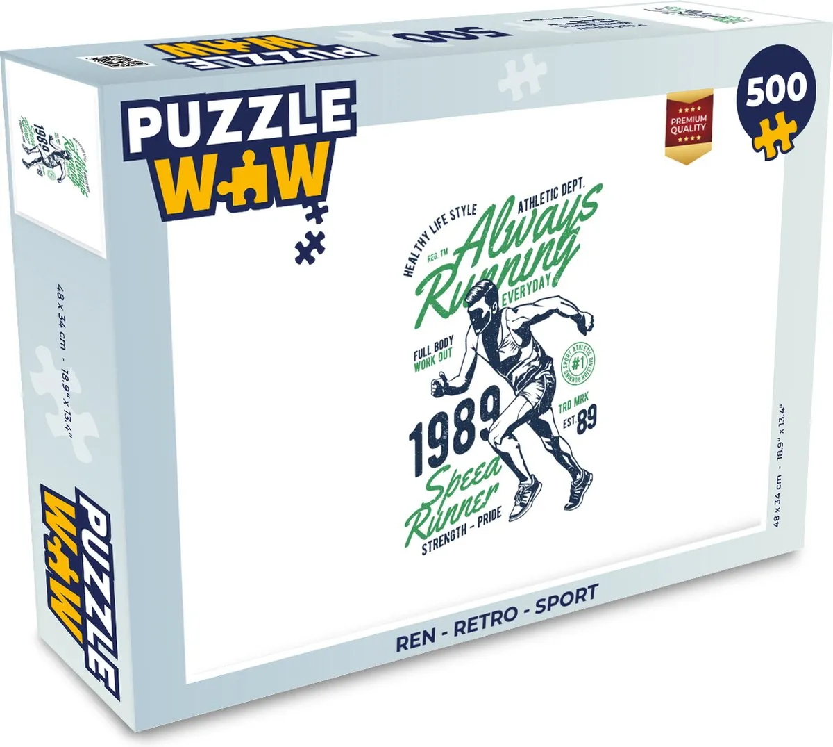 PuzzleWow Ren Retro Legpuzzel 500 Stuks - Multicolor