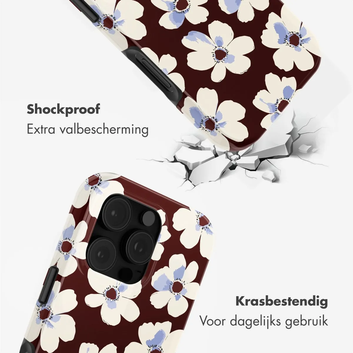 Selencia Hoesje iPhone 16 Pro Max Choco Flower Pop - MagSafe