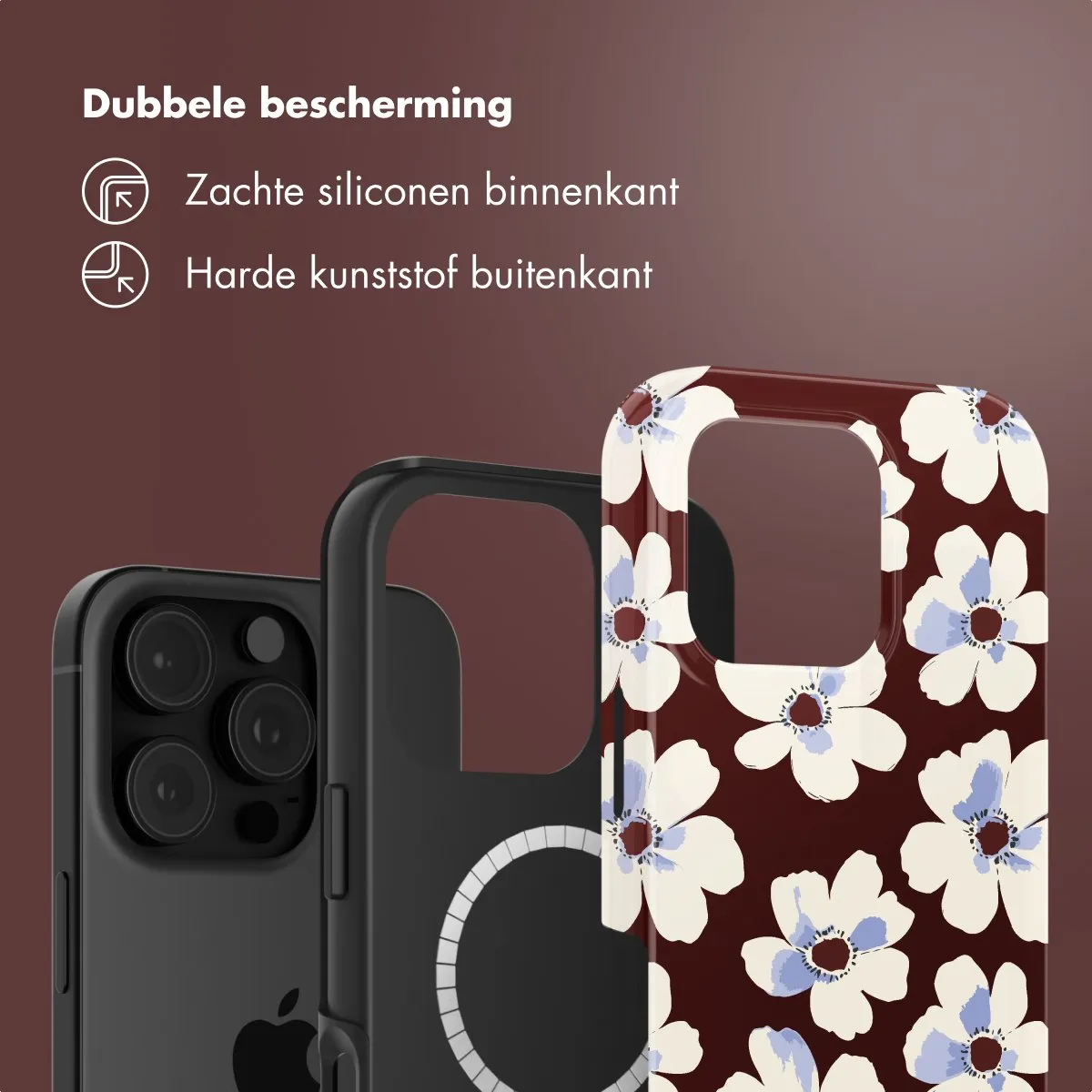 Selencia Hoesje iPhone 16 Pro Max Choco Flower Pop - MagSafe