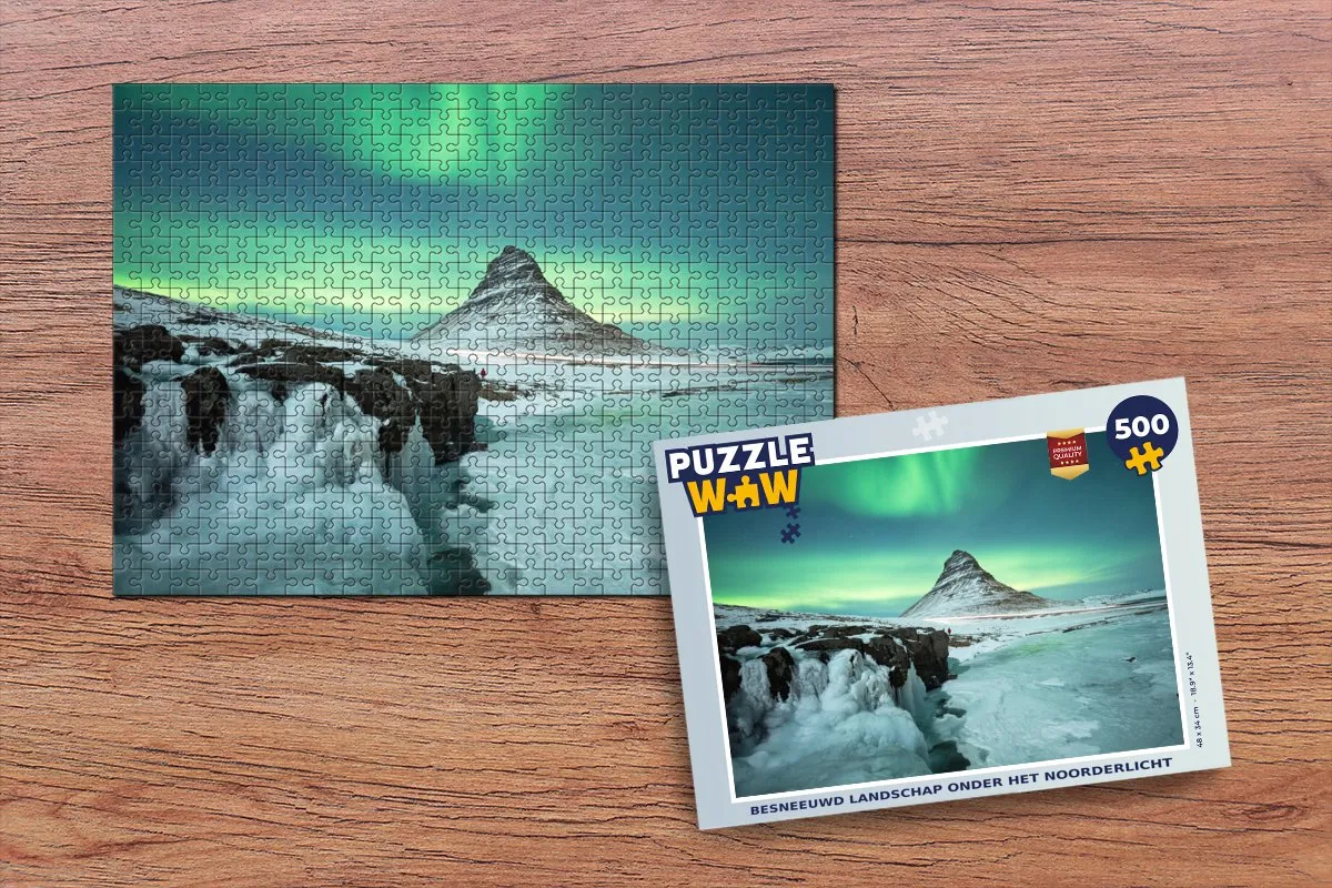 PuzzleWow Legpuzzel Besneeuwd Landschap 500 Stuks - Multicolor