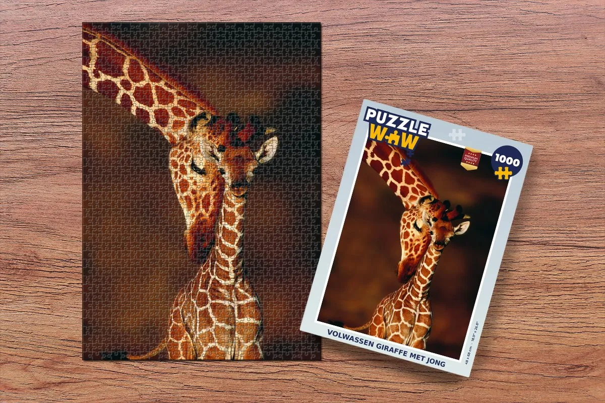 PuzzleWow Giraffe Legpuzzel 1000 Stuks - Multicolor